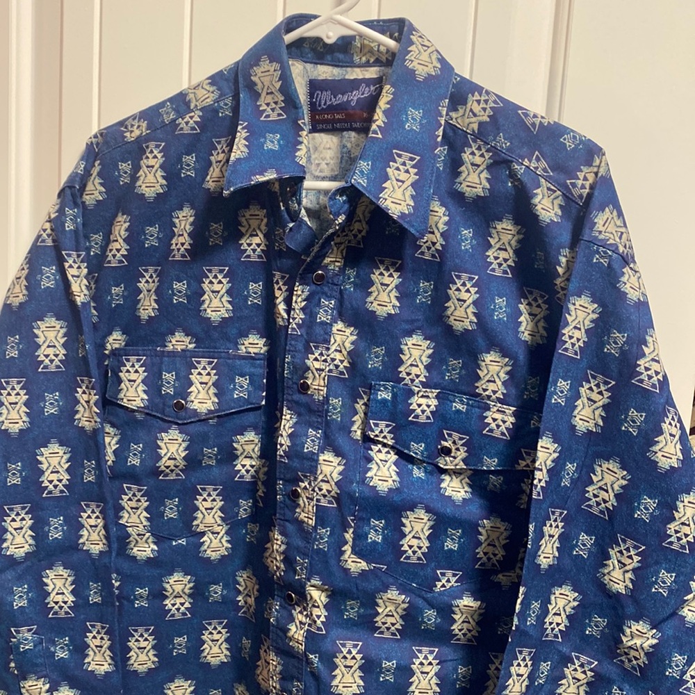 Vintage wrangler, Brushpopper, long sleeve button up shirt